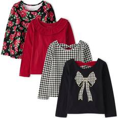 The Children's Place Toddler Girls Floral Bow Back Tops 4-pack - Black