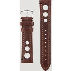 Uomo Cinturini per orologi Hirsch Rally Natural Leather Racing Watch Brown Braun Grösse: 22MM