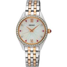 Armband till seiko Seiko Dam analog kvartsklocka med rostfritt armband SUR542P1, Silver-guld