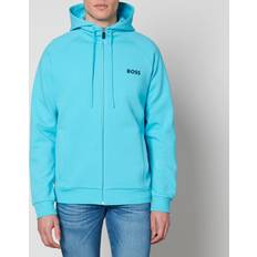 HUGO BOSS Green Saggy Cotton-Blend Jersey Hoodie Blue