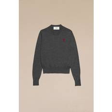 Ami Paris Red De Coeur Sweater Grey for Women