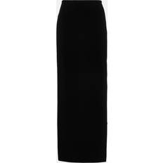 Side Slit Long Skirt in Black Black. also in L, XS Black