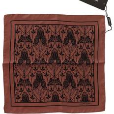 Dolce & Gabbana Women Scarfs Dolce & Gabbana Brown Floral Silk Square Handkerchief Men's Scarf