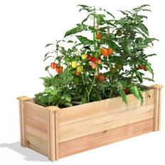 Outdoor Planter Boxes Greenes Fence 16 16.5 Premium Cedar Raised Garden Bed, Natural