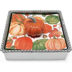 Orange Napkin Holder Mariposa Weight & Beaded Box Napkin Holder