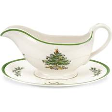 Christmas Sauce Boats Spode Christmas Tree Gravy and Stand Sauce Boat