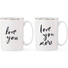 Kate Spade New York Love You Porcelain Mugs Set of 2 355ml White Cup
