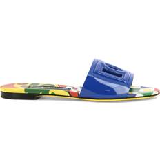 Lak Badesandaler Dolce & Gabbana DG Patent Leather Slides Blue