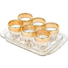 Brown Shot Glasses Lorren Home Trends Tray Shot Glass