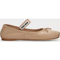 Miu Miu Low Shoes Miu Miu Lea Logo Ballerina Flat