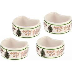 White Napkin Rings Spode Christmas Tree Gold Collection Napkin Ring