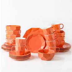 Orange Dinner Sets STONE LAIN + Jamie Collection 32-Piece Service Dinner Set