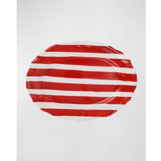 Red Serving Dishes Vietri Amalfitana Stripe Round Platter Fuente de servicio