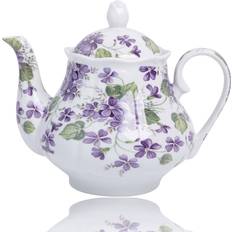 Purple Teapots European Style Ceramic Vintage Flower Teapot