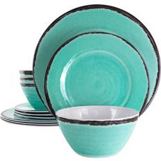 Turquoise Dinner Sets Elama Azul Banquet Service Dinner Set 12