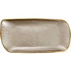 Verre Plateaux de service Vietri Metallic Glass Rectangular Tray Plateau de service