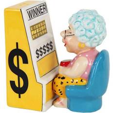 Especieros Pacific Giftware 3.75 Casino Slots Machine Queen Grandma Magnetic Salt & Pepper Shakers