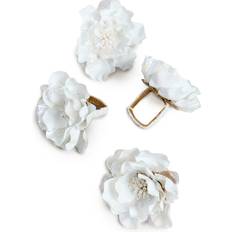 Blanc Porte-serviettes KIM SEYBERT Gardenia Napkin Ring in White Porte-serviette