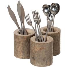 Wood Utensil Holders Vintiquewise Set of 3 Rustic Organizer Utensil Holder