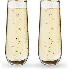 Twine Starlight Stemless Glasses Set of 2 18 oz Champagne Glass