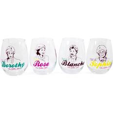 Oro Copas de Vino Silver Buffalo The Golden Girls Stemless Wine Glass Set of 4 - Each Holds 20 Ounces Copa de Vino