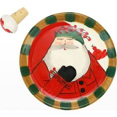 Kitchen Accessories Vietri Old St. Nick Canape W/Cork Dessert Plate