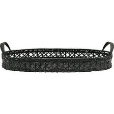 Non-Stick Serving Platters & Trays Storied Home 2.5Ft Black Hand-Woven with Serving Tray