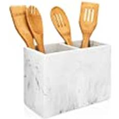 Home White Marble Kitchen for Countertop Utensil Holder