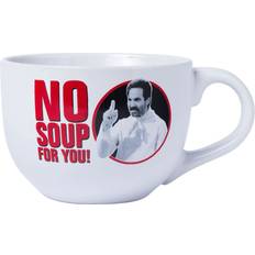 Con Mango Cuencos de sopa Silver Buffalo Seinfeld "No Soup For You" Ceramic Soup Mug 24 Ounces Cuenco de sopa