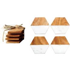 Marble Coasters Storied Home Hello Natural JS* Mango Coaster