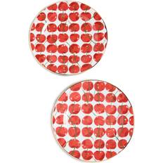 Red Dessert Plates La DoubleJ Cherries Avorio Set of Two Dessert Plate