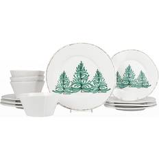 Mélamine Services de Table Vietri Melamine Lastra Holiday 12 Piece Place Setting Service de Table 12pcs