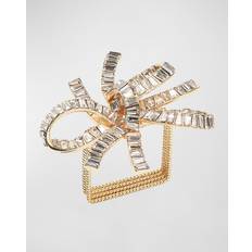Crystal Glass Napkin Rings KIM SEYBERT Jeweled Bow Set of 4 Napkin Ring