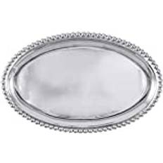 Aluminum Serving Dishes Mariposa Pearled Large Oval Platter Serving Dish