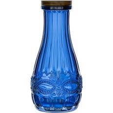 Blue Water Carafes Elle Colored with Wood Lid Water Carafe