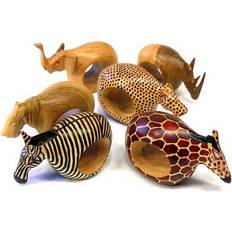 Napkin Rings Mahogany Wood Animal Rings Set of Six Napkin Ring