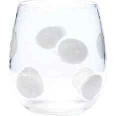 Vietri Drop White Stemless Wine Glass Copa de Vino