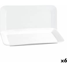 Apto para Congelador Fuentes de servicio Quid Basic Rectangular Ceramic Platter Set of 6 Serving Dish