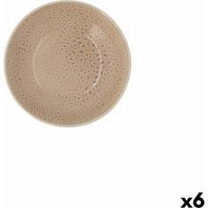 Beige Platos hondos Ariane Porous Cerámica Beige Ø 21 Cm (6 Unidades) Plato hondo