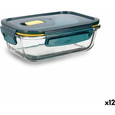 Quid Hermetic Blue Glass Lunch Box 640 ml Set of 12 Food Container