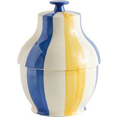 Yellow Kitchen Storage Hay Blue Sobremesa Stripe Biscuit Jar