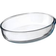 Verre Plats de service Ovale En Verre 26 x 18 cm Transparent Plat de service