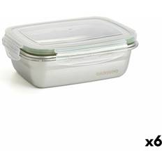 Metal Food Containers Bidasoa Theo Hermetic Lunch Box 17 x 13 x 6 cm 6 Units Food Container