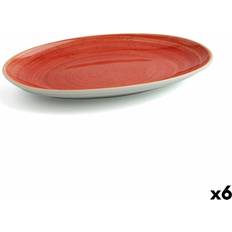 Rojo Fuentes de servicio Ariane Cocina Terra Ovalado Cerámica Rojo ø 32 cm (6 Unidades) Fuente de servicio