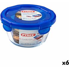 Food Containers Pyrex Hermetic Lunch Box Set 700 ml Blue Glass 15.5 x 15.5 x 8.5 cm Food Container