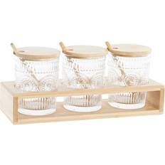 Sockerströare glas Dkd Home Decor 28 Naturell Sockerskål