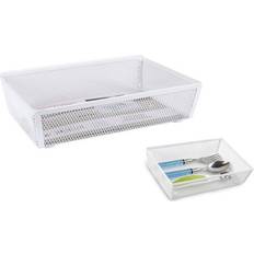 Porta Utensilios Confortime Confortime-Organizador Para Cubiertos Metal Blanco 21.8 x 15.24 x 5.2 cm Porta Utensilios