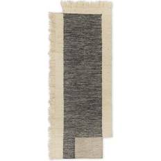 Ferm LIVING Tapis Ferm Living Chemin De Couloir Counter Charbon-Blanc Cassé 80x200 cm - Charcoal/Off-White Blanc