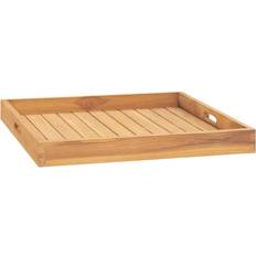 Madera Bandejas de Servir vidaXL Bandeja De Madera De Teca Maciza 60x60 cm Bandejade servicio