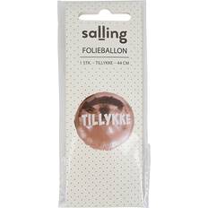 Rosaguld Dyre- & Figurballoner Salling Folieballon m. tillykke Ø44 cm. Rosegold